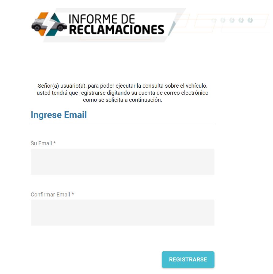 Formulario inicial de registro en Fasecolda